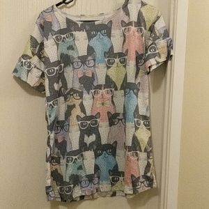 Cat lovers print tshirt